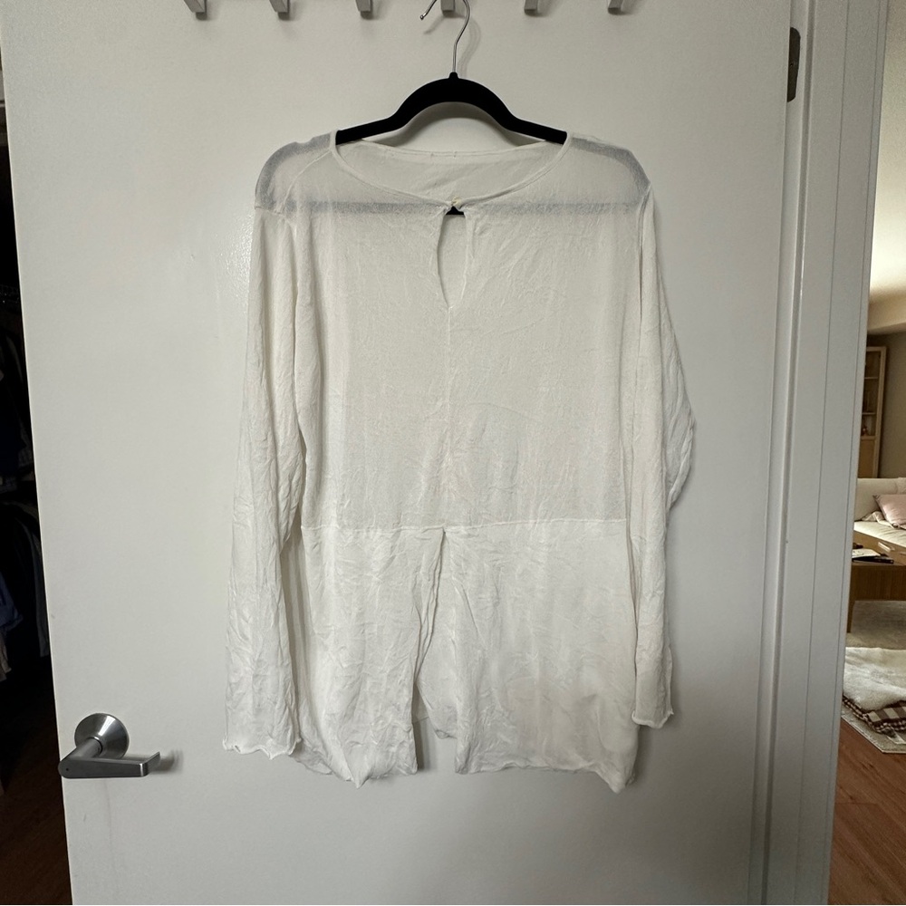 Sheer Knit Long Sleeve Top Size Large